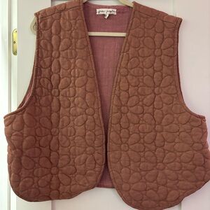 Free People Quilted Pink Vest